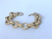 DESIGNER INSPIRED FASHION GOLD TONE CHAIN METAL BRACELET
