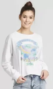 Grayson Threads 1994 Long Sleeve Cropped Graphic T-Shirt White Medium Legends