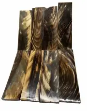 8 Cattle Horn Brown Streaks Warped Material Knife Scales Gun Grips Razor Handles