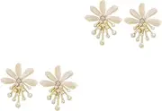 [WRITWAA] 2pairs Floral Cluster Earrings for Women Elegant Flower Design for Celebrations Parties and Formal Events Lightweight Comfortable Jewelry Unique for Girls