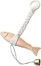 Wooden Fish Pendant,Antique Wood Fish Decor Ornament with Bell | Hand Carved Decoration for Home Lake House Bedroom Village Hotel