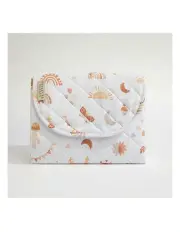 [LIVING TEXTILES] Foldable Waterproof Travel Change Mat Bohemian Bliss in White