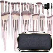 22 Pcs Makeup Brushes Set, MAGEFY Professional Makeup Brushes Wooden Handle Cosmetics Brushes Foundation Concealer Powder Face Eye Make up Brushes Kit(Pinkgold)