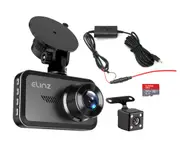 Elinz Car Dash Camera 3" HD 1080P FHD DVR Recorder Front and Rear Dual Cam Free Hardwire Kit 32GB