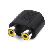 Home Office Female Jack Socket to Dual RCA Female Phono Adapter Connector 3.5mm