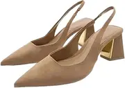 [ZIRIA] White Thick Heel Shoes Woman Elegant Pointed Toes Leather Sandals Women Slingbacks Office Ladies Pump Summer