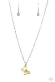 Paparazzi Butterfly Lullaby Yellow Necklace NWT
