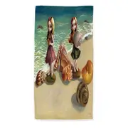 Cute Fantasy Girls Collecting Shells By the Seaside Beach Towels Medium Large Extra Large