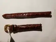David Yurman Leather Watch Band With 18k Gold Buckle