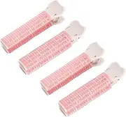 Hair Rollers with Clip Volumizing Bangs Curler DIY Styling Accessories Tool Portable Self Grip Volume Hair Root Clips, 4PCS, Pink (Pink)