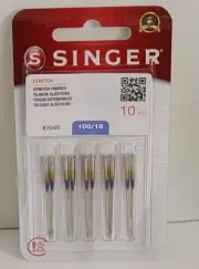 Singer 2045 Stretch Round Sharp Point Sewing Machine Needle Size16/100 10Needles