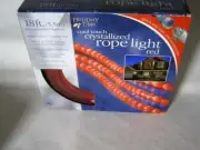 Holiday Time 18' Red Rope Light Cool Touch Chrystallized Indoor Outdoor - NEW