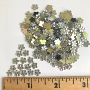 200 Acrylic Flatback Flower Rhinestone Gem Clear Scrapbooking Crafts