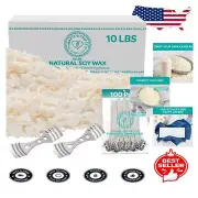 Bulk Soy Candle Wax with 100 Pre-Waxed Wicks & Allied Tools for DIY Projects