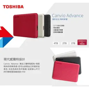 【祥昌電子】TOSHIBA 東芝 Canvio Advance V10 1TB USB3.0 2.5吋 行動硬碟 黑色