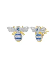 Genevive 14K Over Silver Bee Studs