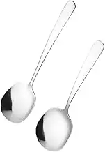 DONFAMDS 2pcs Serving Spoon Large Stainless Steel Soup Spoon Utensils for Cooking Silverware Buffet Serving Utensils