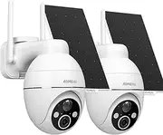 5MP Aomeisi G2 Solar Security Camera Outdoor,360°View Pan/Tilt,Two-Way Talk,Easy to Setup,Audible Flashlight Alarm,Motion Alert,SD Slot Cloud Storage,Tech Support,Work with Alexa Google Home,CloudEdge