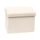Storage Ottoman Cube Small Sherpa Ottoman Foot Rest, 16.5"x12.6"x12.6" White-1