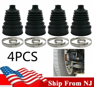 4X Constant Speed CV Boot Joint Dust Cover Kit Universal Clamps Ball Cage Circle (for: Smart)