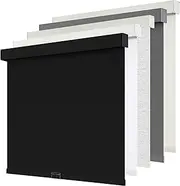 SUNOFF Cordless Blackout Roller Shades Blinds for Windows Free-Stop,Pull Down Room Darkening with Valance,Thermal Insulated Woven Fabric Window Door Blinds for Home,Office,Black 20" W x 72" L