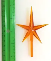 LARGE MODERN ORANGE STAR Ceramic Christmas Tree TOPPER 2.5" Wide