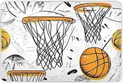 Yellow Basketballs Extra Large Resuable Changing Pad Covers Highly Absorbent Potty Training Mats Portable Cradle Mattress for Toddler Kids 52" L x 34" W