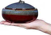 Ceramic Ashtray with Lids Windproof Cigarette Ashtray for Indoor or Outdoor Use Ash Holder for Smokers Desktop Smoking Ash Tray for Home Office Decoration (Blue-x)