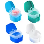 2Pcs JMU Denture Bath Storage Retainer Box Orthodontic Retainer Case w/ Lid