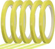 uxcell Whiteboard Tape 6mm x 66m Pinstripe Graphic Chart Line Grid Marking Tapes for Classroom Office Dry Erase Board Art, Light Yellow, Pack of 5