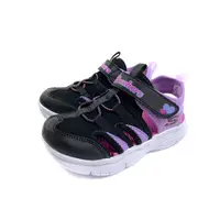 在飛比找Yahoo奇摩購物中心優惠-SKECHERS 前包涼鞋 童鞋 黑/紫 302969LBK