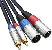 TISINO Dual RCA to XLR Cable, 2 RCA to 2 XLR Male HiFi Stereo Audio Connection Microphone Cable Wire Cord Path Cable - 6.6 Feet