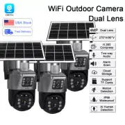 3PACK Solar Battery Powered WiFi Outdoor Pan/Tilt Home Security Camera System