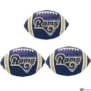 Los Angeles Rams Jr Football Shape 18" Foil Balloon, 3 CT, Blue Gold White