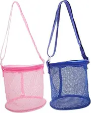 QUMIIRITY Sand Toys Holder Mesh Beach Bag for Boys and Girls Portable Oxford Fabric Pouch Boys and Girls Toy Storage Bag Beach Toy Organizer