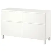 BESTÅ storage combination w doors/drawers, white/Västerviken/Stubbarp white, 120x42x74 cm