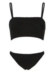 Hunza G Gigi Glittered Seersucker Bikini - Black - One Size One Size