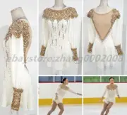 White Ice Figure Skating Dress /Rhythmic Gymnastics /Tap Twirling Costume