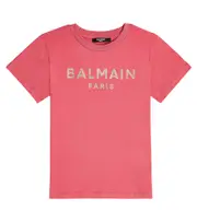 [Balmain Kids] Balmain Kids Logo cotton jersey T-shirt Y 14 red
