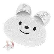 Catzon Shower Foot Scrubber Mat Rabbit-Shaped with Non-Slip Suction Cups-White