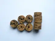 100 BURL CORK RINGS 1 1/4"X1/2" BLACK CLOUD BORE 1/4" ..
