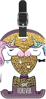 [WOSHJIUK] Luggage Tags,2 Pack Labels Suitcase Tags,RainbowCouple of Unicorns,Luggage Tags Privacy Protection Travel Bag Tag