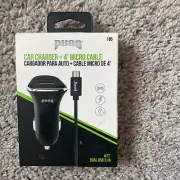PUGS 3.1A DUAL USB PORT CAR CHARGER + 4 FT TANGLE RESISTANT MICRO USB CABLE 699