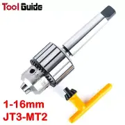 Hi-Quality Heavy Duty 1-16mm JT3 MT2 Arbor Drill Chuck Key Morse Taper #2 Shank