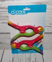 2 - O2COOL Parrot Beach Towel Boca Clips