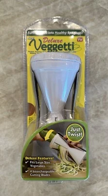 New Deluxe Veggetti Spiral Vegetable Cutter W/ 4 Blades Food Processor NIP