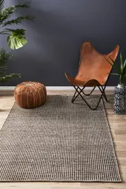 Rug Culture Brown Handmade Felted Wool Scandi Flatwoven Rug