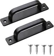 HIDOSNG 2 Pack Sliding Barn Door Handle, Aluminium Alloy Door Pull Handle for Sliding Barn Door Gate Cabinet Closet Drawer Garage Shed, Black