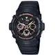 【CASIO】G-SHOCK 潮流三眼雙顯錶-玫瑰金(AW-591GBX-1A4)正版宏崑公司貨