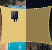 LED Shade Sail 6.5'x10' Sun Shades Outdoor Patio Rectangle Heavy Duty